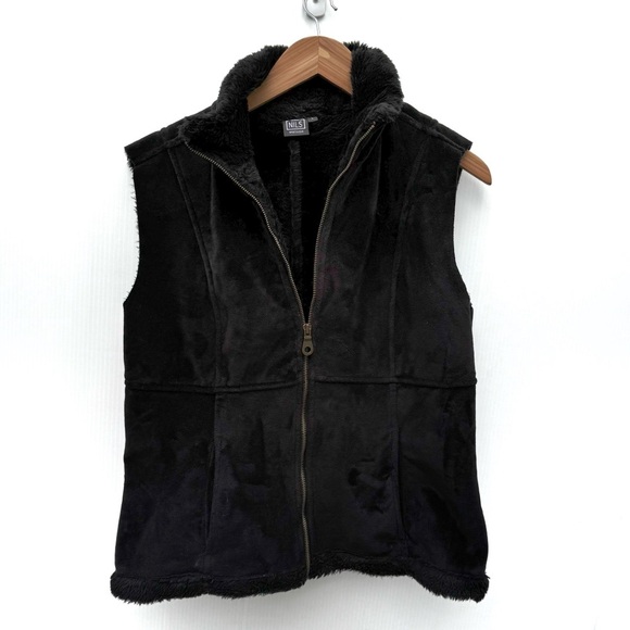 NILS Black winter Vest full zip front size large - Picture 1 of 6